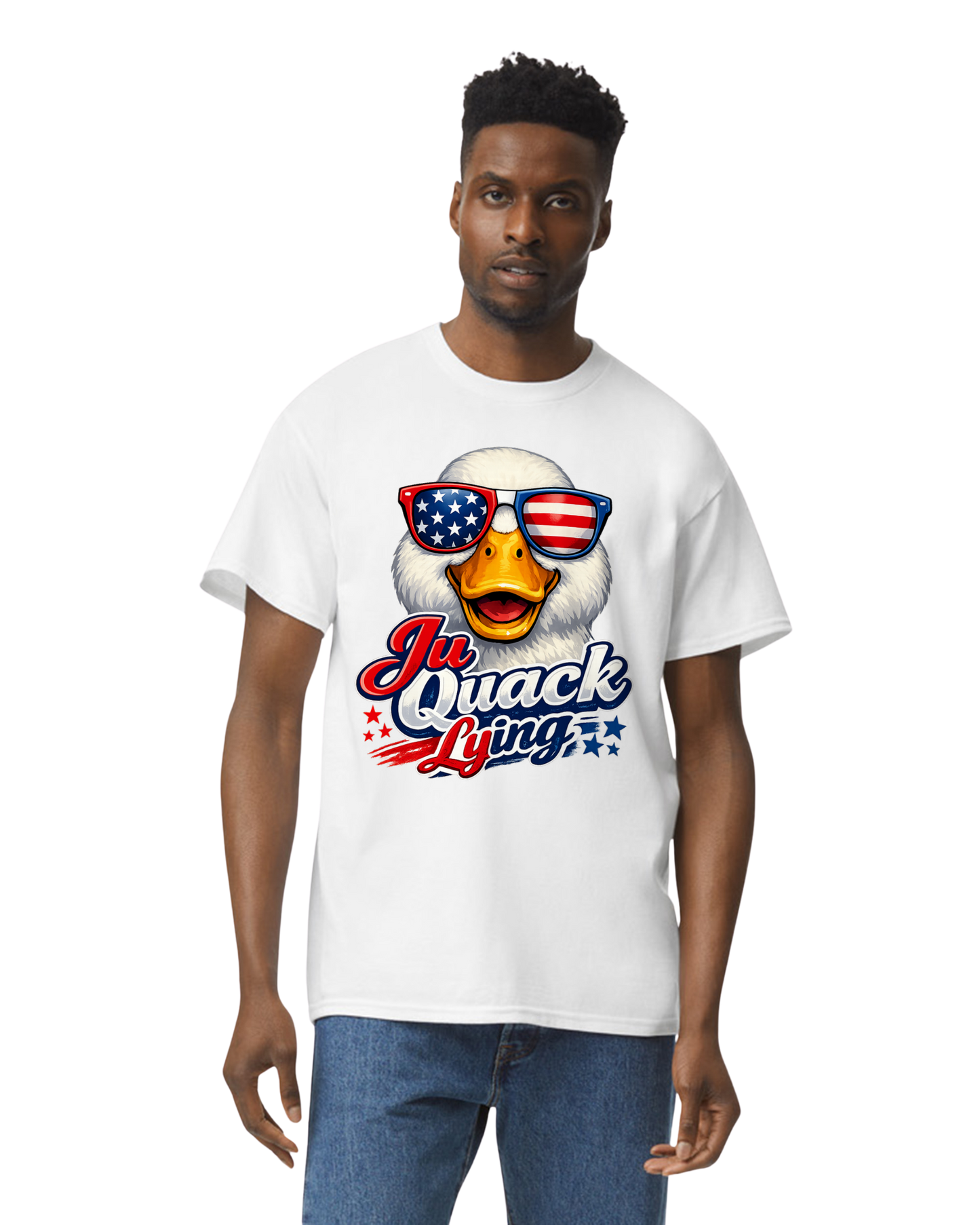 Ju Quack Lying Patriotic T-Shirt-White