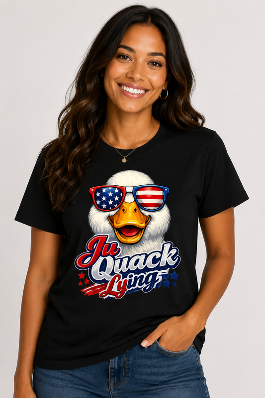 Ju Quack Lying Patriotic T-Shirt -Black
