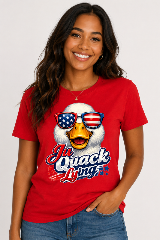 Ju Quack Lying Patriotic T-Shirt -Red