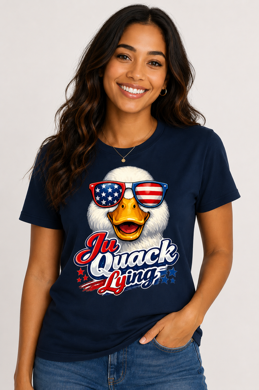 Ju Quack Lying Patriotic T-Shirt -Navy Blue