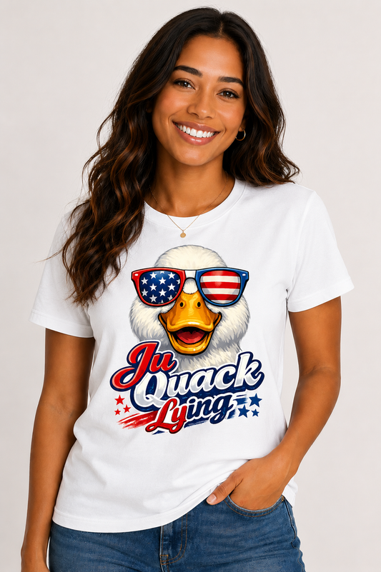 Ju Quack Lying Patriotic T-Shirt-White