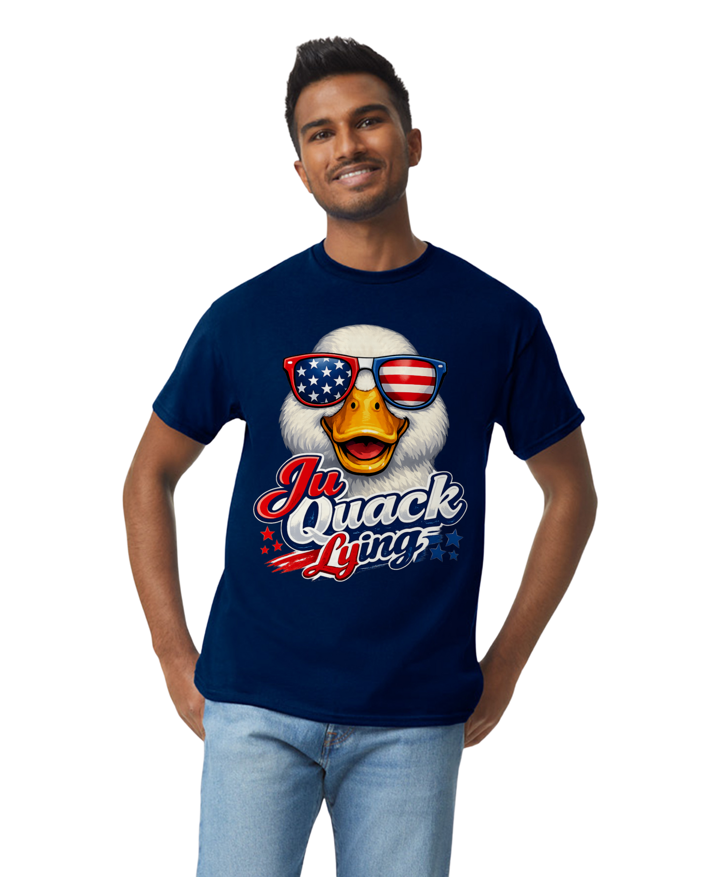 Ju Quack Lying Patriotic T-Shirt -Navy Blue